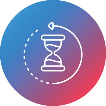Hourglass Line Gradient Circle Background Icon vector