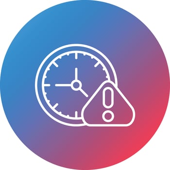 Time Alert Line Gradient Circle Background Icon vector