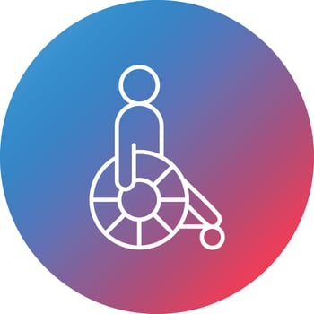 Disable Aid Line Gradient Circle Background Icon vector