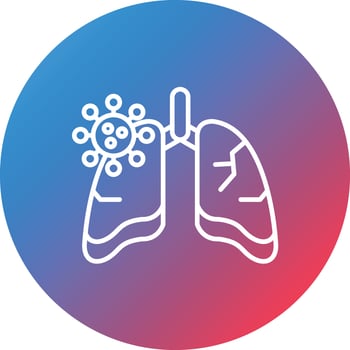 Lungs Infection Line Gradient Circle Background Icon vector