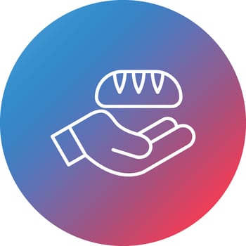 Bread Donation Line Gradient Circle Background Icon vector