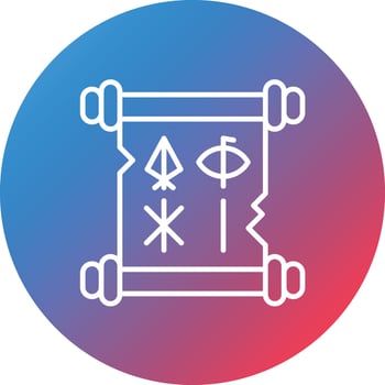 Runes Line Gradient Circle Background Icon vector