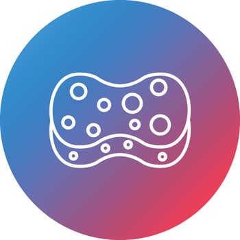 Sponge Line Gradient Circle Background Icon vector
