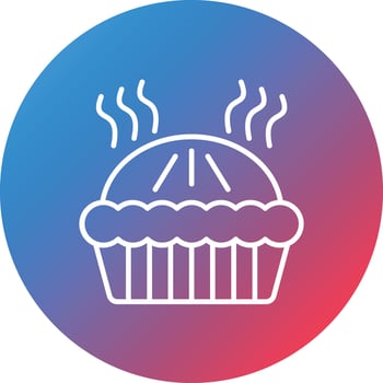 Pie Line Gradient Circle Background Icon vector