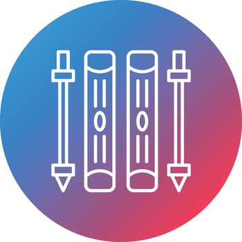 Skis Line Gradient Circle Background Icon vector