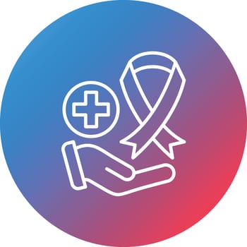 Cancer Diagnosis Line Gradient Circle Background Icon vector