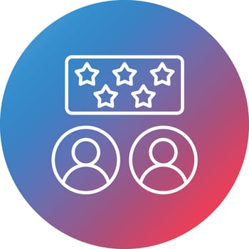 Reputation Line Gradient Circle Background Icon vector