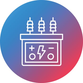 Transformer Line Gradient Circle Background Icon vector