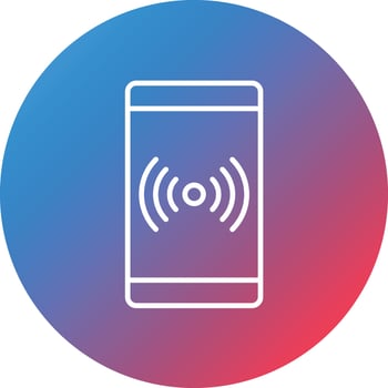 Signal Cellular Connecting Line Gradient Circle Background Icon vector