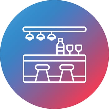 Bar Line Gradient Circle Background Icon vector