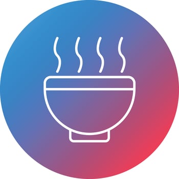 Soup Line Gradient Circle Background Icon vector