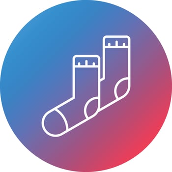 Socks Line Gradient Circle Background Icon vector