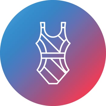 Swimwear Line Gradient Circle Background Icon vector