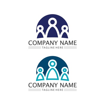 People Icon work group Vector  logo illustration design