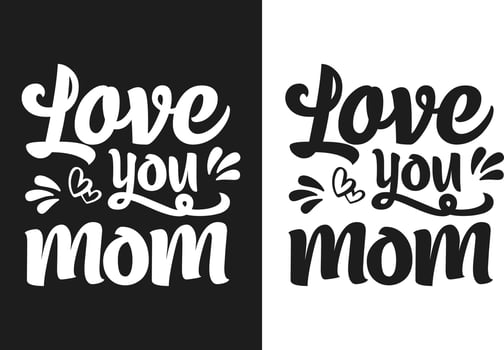 Hand drawn lettering mom Typography Design with floral element can be used on mug, T-shirt vector