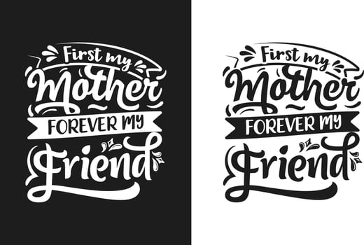 Hand drawn lettering mom Typography Design with floral element can be used on mug, T-shirt vector