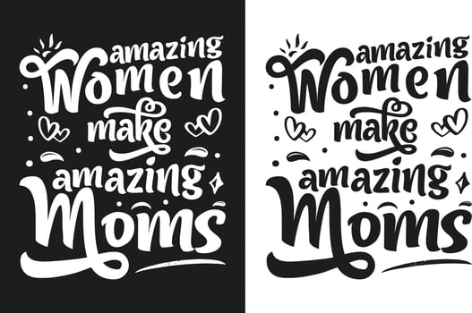 Hand drawn lettering mom Typography Design with floral element can be used on mug, T-shirt vector