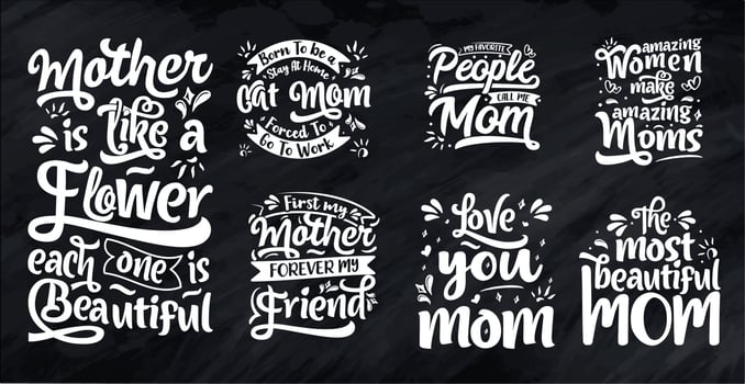 Hand drawn lettering mom Typography Design with floral element can be used on mug, T-shirt vector