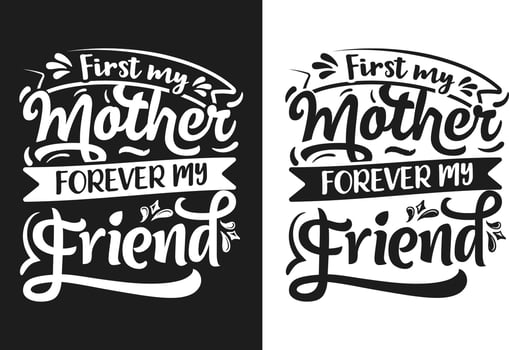 Hand drawn lettering mom Typography Design with floral element can be used on mug, T-shirt vector