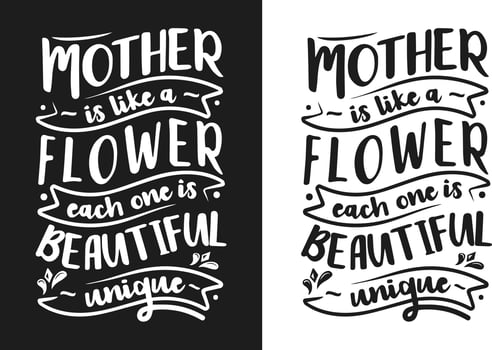 Hand drawn lettering mom Typography Design with floral element can be used on mug, T-shirt vector