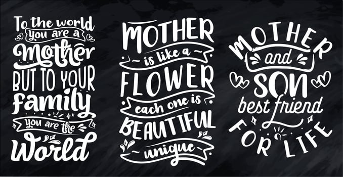 Hand drawn lettering mom Typography Design with floral element can be used on mug, T-shirt vector