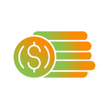 Coins Glyph Gradient Icon vector