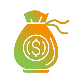 Money Bag Glyph Gradient Icon vector