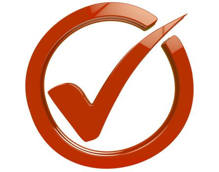 Orange check mark icon png on Transparent Background