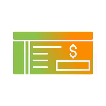 Bank Check Vector Icon