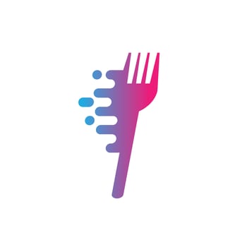Fork symbol logo design illustration vector