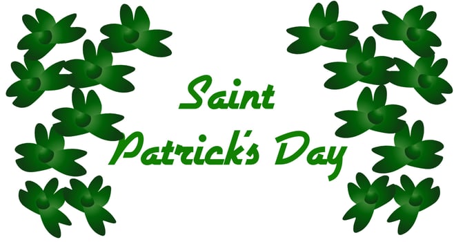 saint patrick's day background with green plants. vector