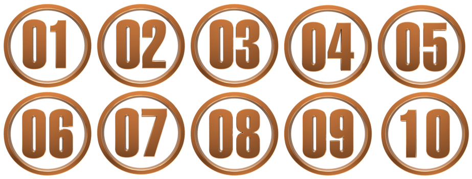 3D Number set 1 to 10 isolated on transparent background png