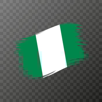 Nigeria national flag. Grunge brush stroke. vector