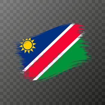 Namibia national flag. Grunge brush stroke. vector