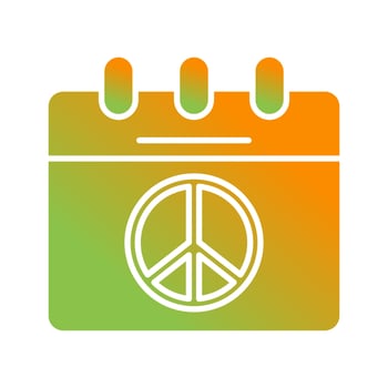 Peace Calendar Glyph Gradient Icon vector