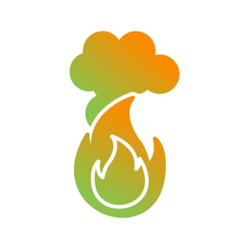 Fire Pollution Glyph Gradient Icon vector