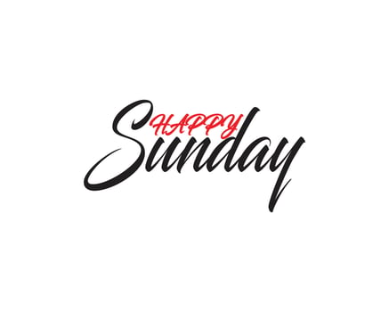 Happy sunday. Trendy hand lettering quote, fashion graphics, art print for posters and greeting cards design. vector