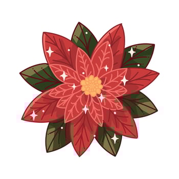 flower poinsettia decoration vector