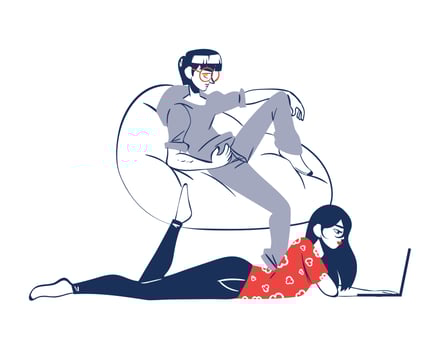 couple chilling together vector