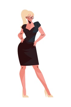 blonde woman with glasses vector