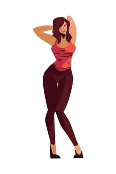 brunette woman character vector