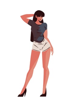 young woman character vector