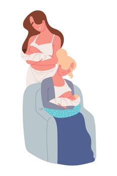 mothers and breastfeeding vector