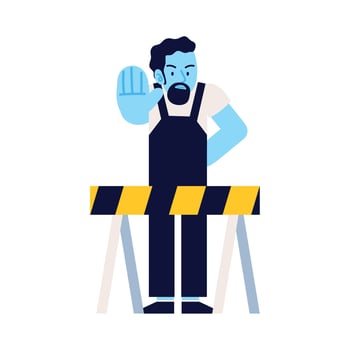 man stop barrier 404 error vector