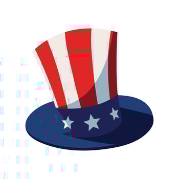 top hat US flag vector