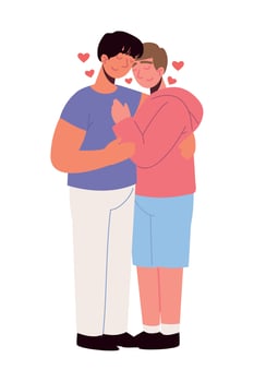 gay couple be my valentine vector