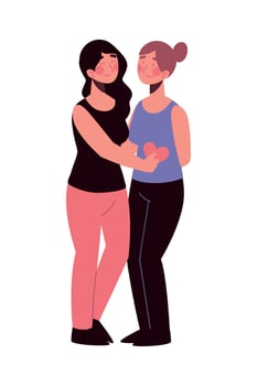 lesbian couple be my valentine vector