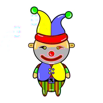 cartoon illustration of a cute circus clown vector