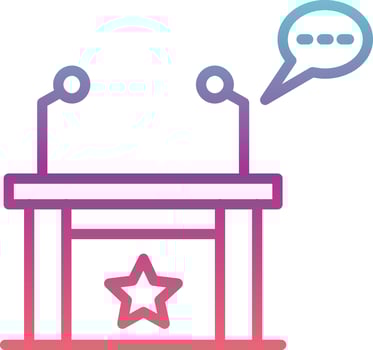 Speech Desk Vector Icon