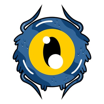 cute monster letter O.eps vector